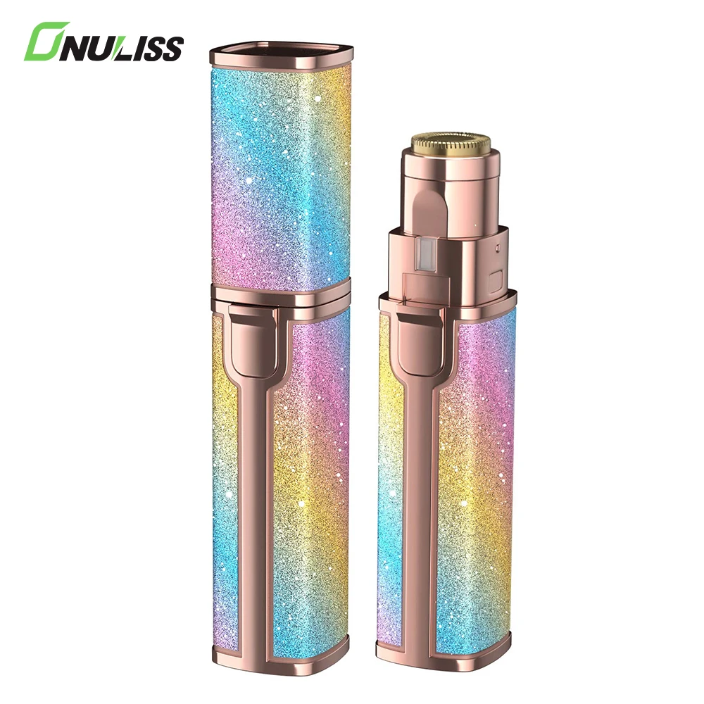 Dropshipping Mini Lipstick With Light USB charging Painless Face Trimmer Eye Brow Epilator Shaver Facial Hair Remover