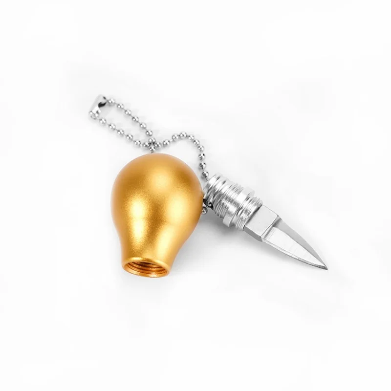 Outdoor Camping Portable Letter Opening Knife Key Hanging Buckle Pendant Small Light Bulb Knife Home Decoration Tea Knife