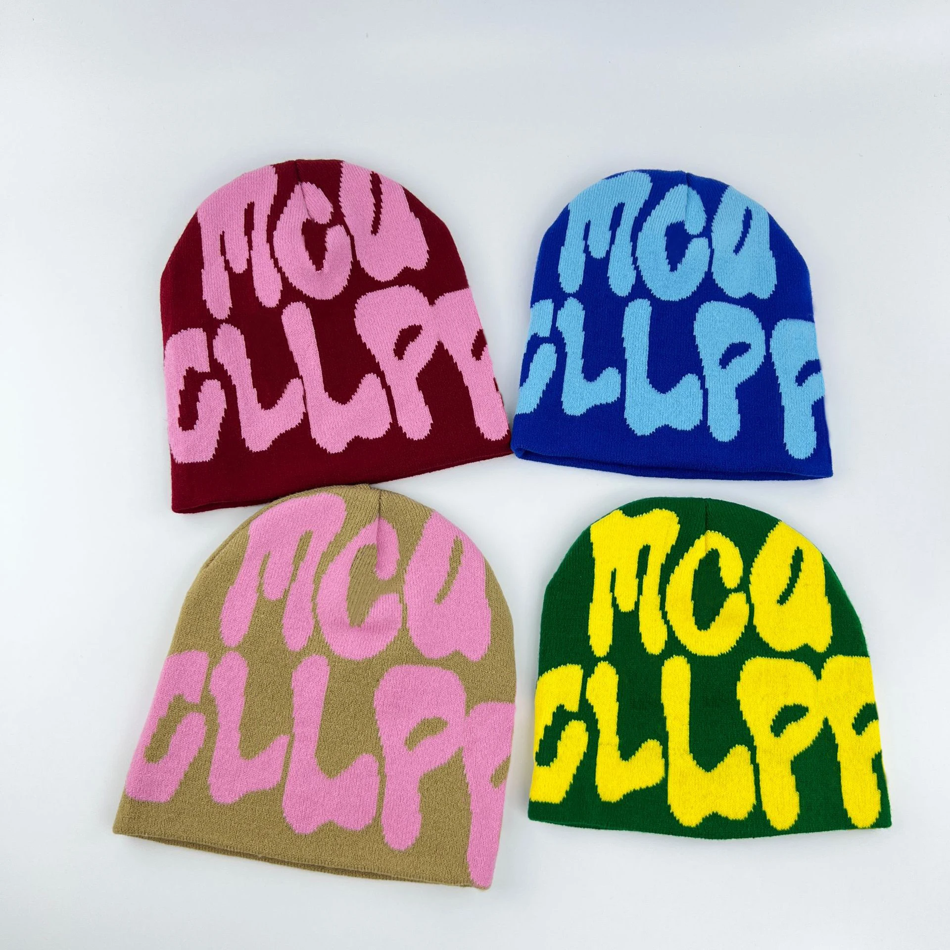 Custom LOGO OEM & ODM men knit beanie winter Outdoor Jacquard letter pattern hat  knitted Sports hat fashion Warm knit me beanie