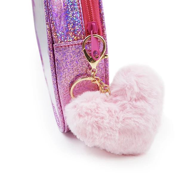 Furry and cute teenager children cosmetics real makeup glitter makeup bag set