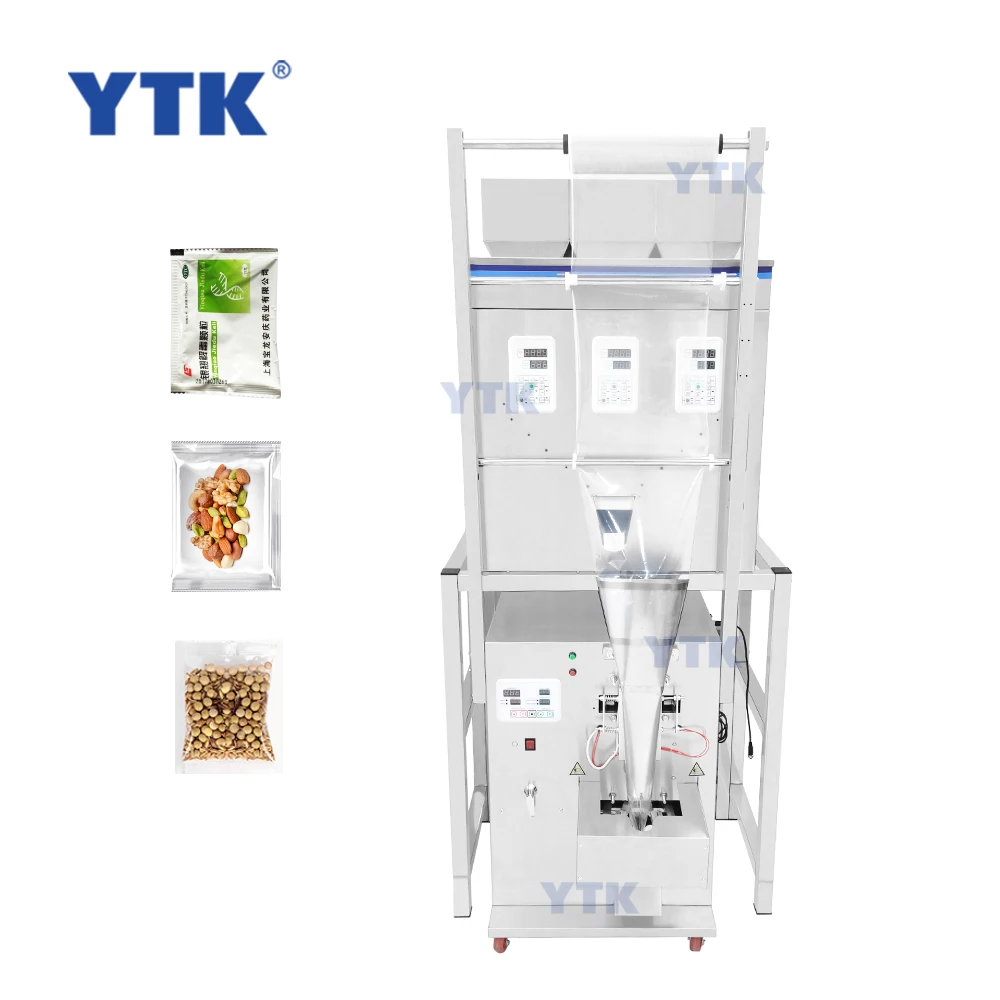 YTK-BPT200T Model Multifunction Three Heads 200G Three Sides Sealing Food Spice Other Granule Sachet Packaging Machines