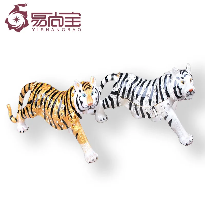 YI SHANG BAO Handmade Tiger Jewelry Box Home Furnishing Exquisite Tiger Jewelry Box Collectible Decoration