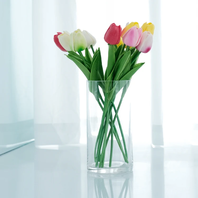 Wholesale Customized Cheap Round Clear Glass Bottle Plant Vase Flower Wall Vase Transparent 1000pcs Carton/pallet No Lids Free
