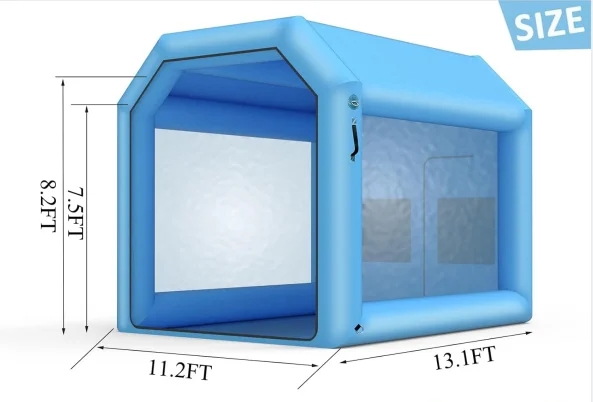 Inflatable Spray Booth with Powerful Blower and Air Filter System Portable Paint Booth Tent for Car Parts Motorcycles Furnitures