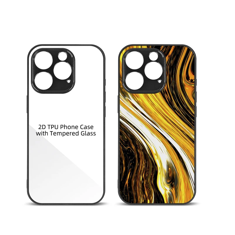 2D Blank Sublimation TPU Phone Case with Tempered Glass insert