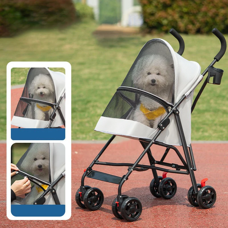 Luxury foldable Pet Stroller for Cats and Dogs, portable Dog Stroller pet carrier Lightweight pet trolley