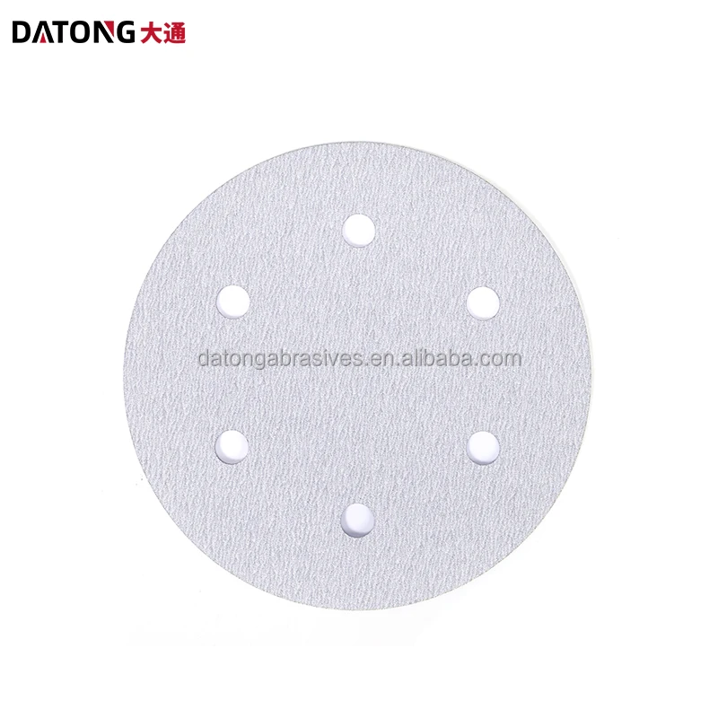 Datong Abrasive 6inch 6 Hole Sanding Paper Discs 150mm Self Adhesive Sandpaper Round Disk Sand Metal Furniture sander discs