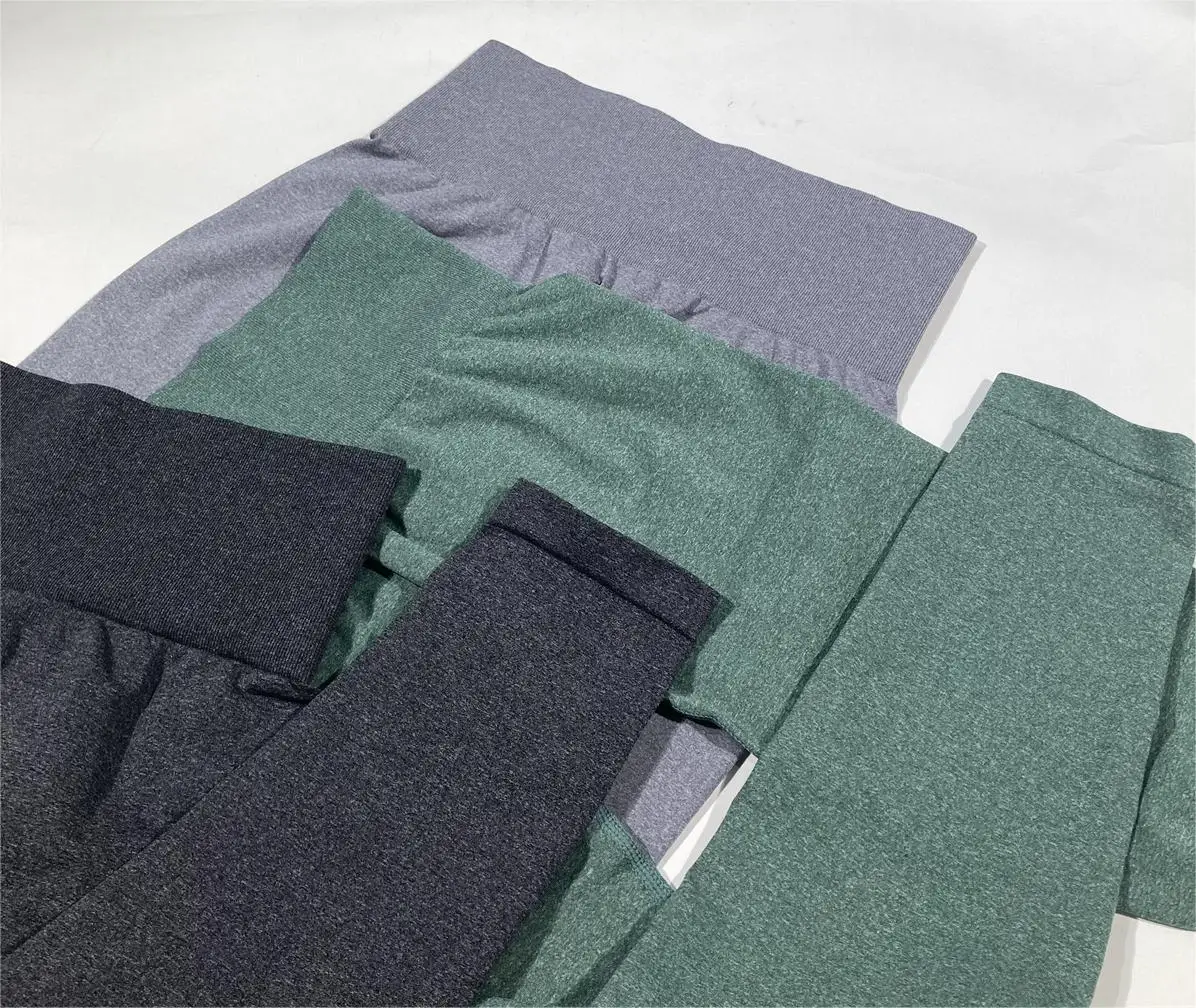 New Arrival OEM Custom  tights for women gym yoga pants Light Grey Sport Seamless Leggings