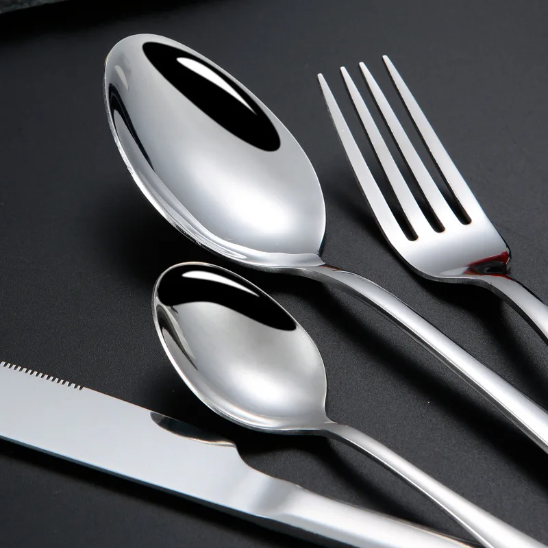30PCS Storage Box Stainless Steel Cutlery Set With Steak Knife Flatware Silverware Set for 6