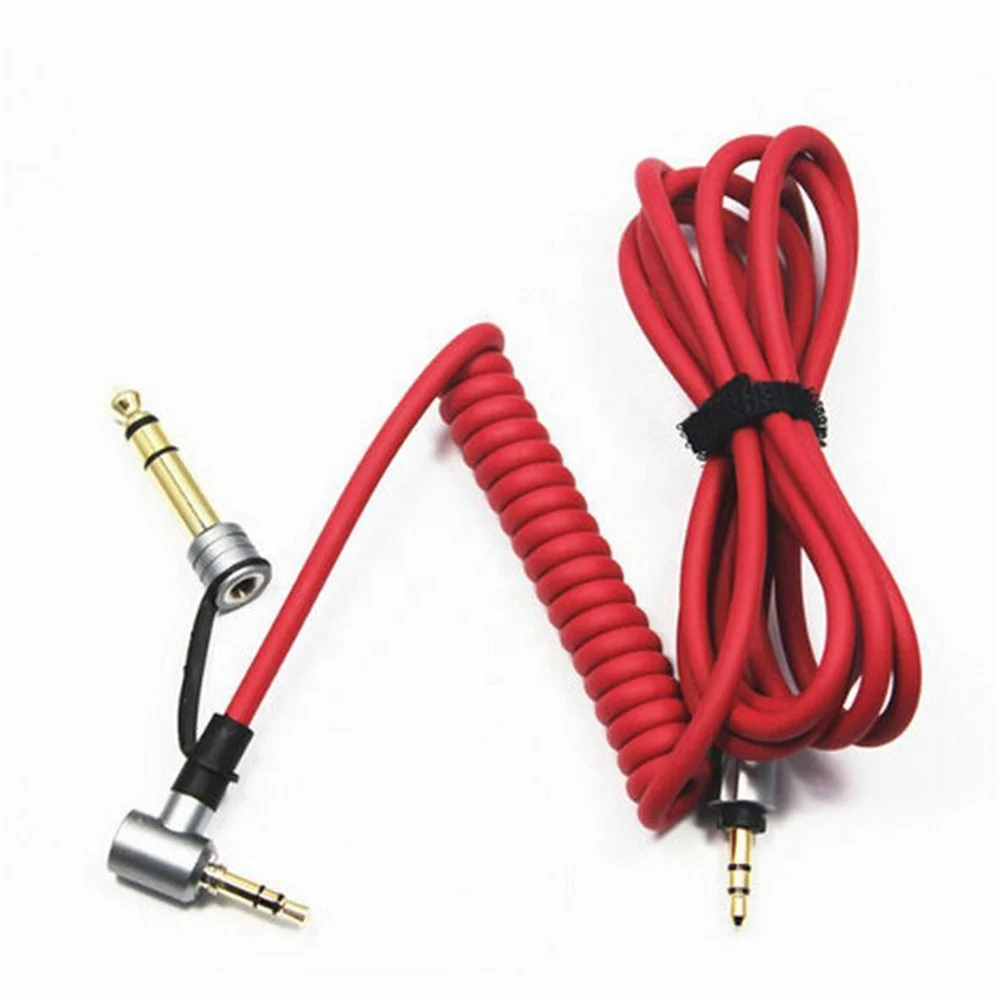 Spring Audio Cable 3.5mm to 3.5mm & 6.5mm Audio Aux Auxiliary Cable Cord Replacement For Solo Pro Headphone Extension Cable