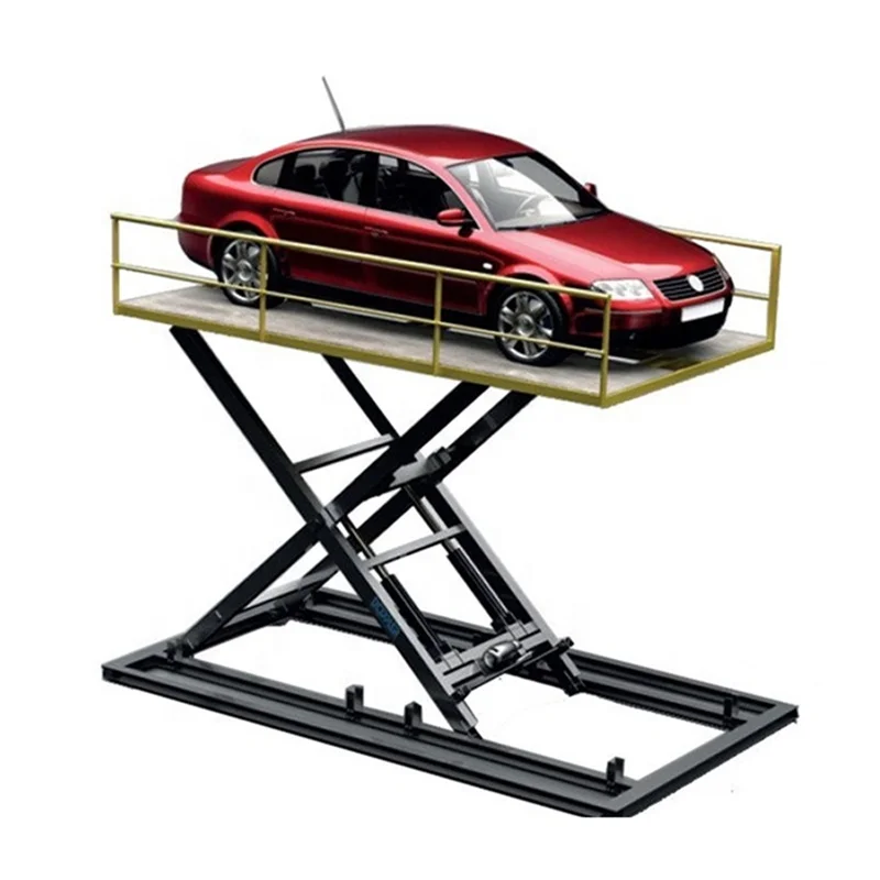 Electric Mechanical In ground floor  used home garage scissor hydraulic car lift for service station