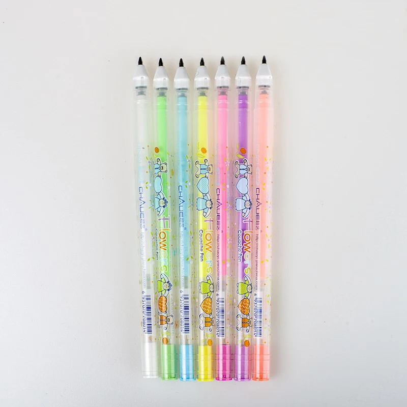  Оптовая продажа гелевая ручка с крышкой разных цветов черная бумага белый цвет