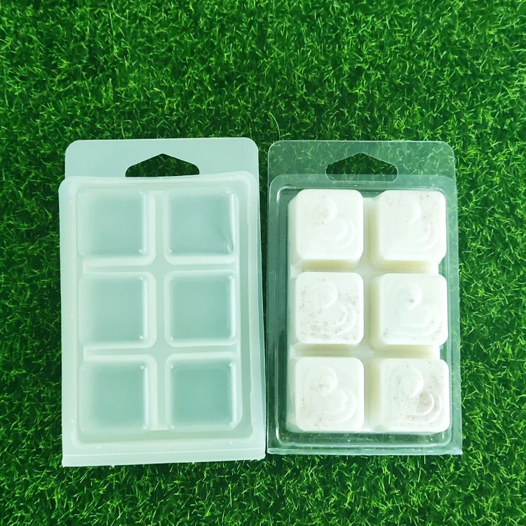New Design Creative On Sale 6 Cavity Candle Packaging Plastic clamshell Box Wax Tart Melt Clamshell Mold