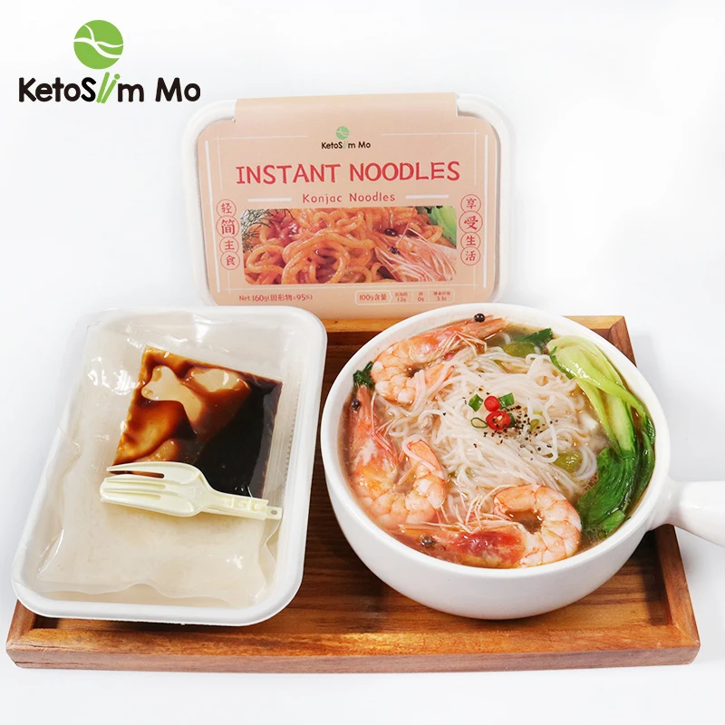 Keto Friendly High Fibre Lunch Meal Spicy Pepper Taste Oem Ready To Eat Pasta Ramen Spaghetti Noodles