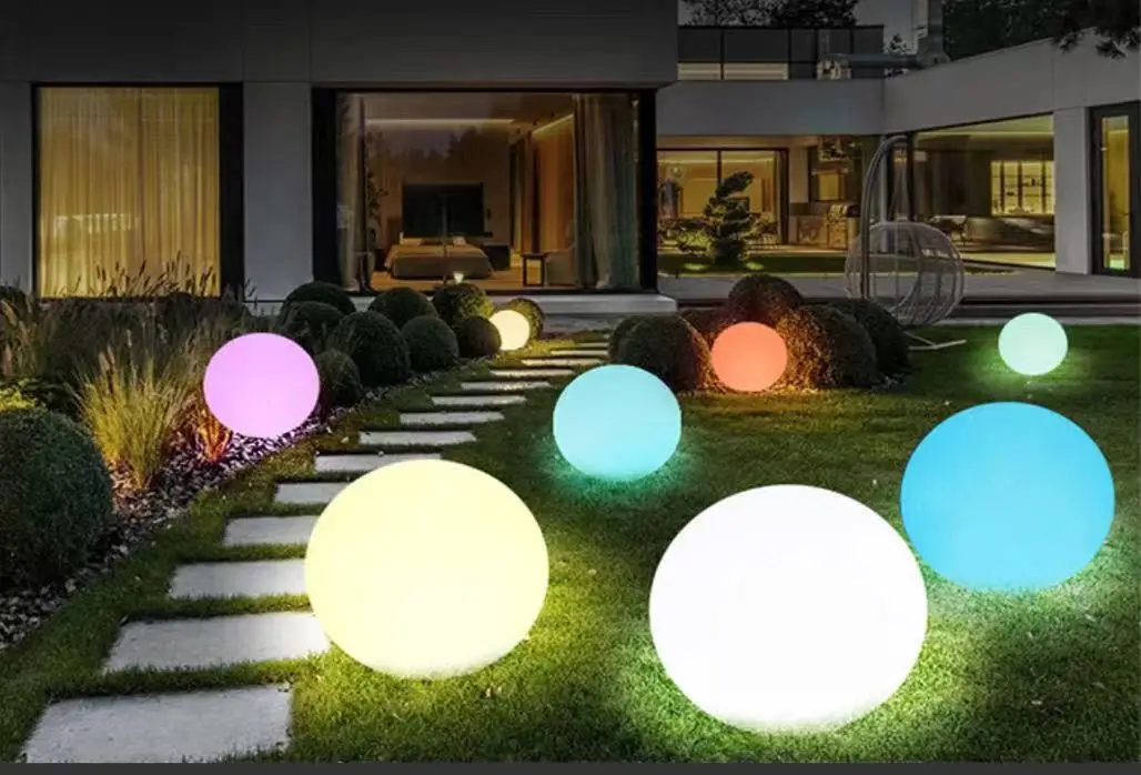 Quality Outdoor Led Solar Garden Lamp Beach Lawn Waterproof Led Ball Sphere Lamp for night club, beach, swimming pool