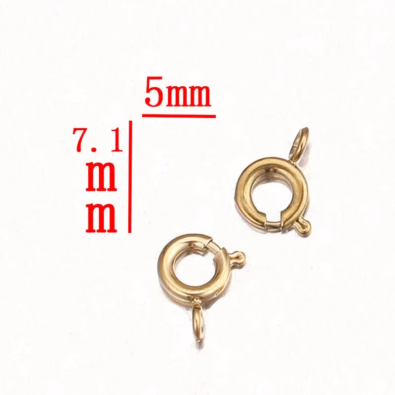 GP Stainless Steel spring ring clasps Vacuum Plating for permanent jewelry chains making Bracelet Necklace spring ring clasp