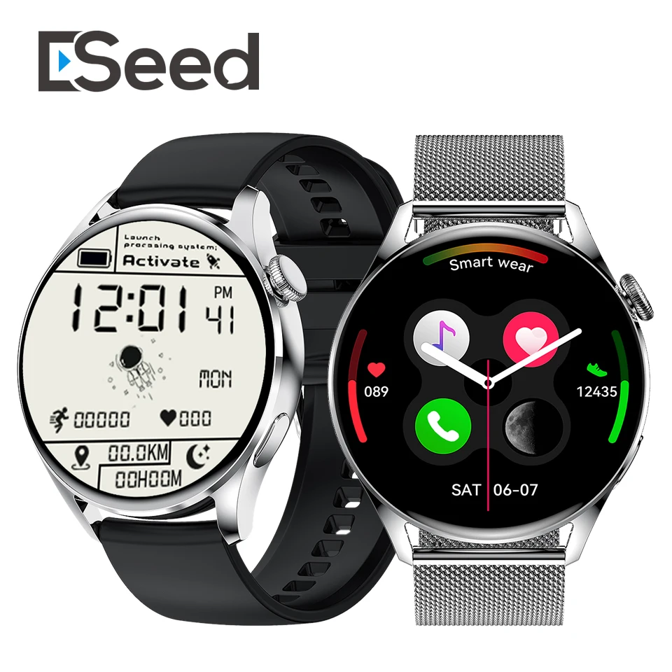 Eseed 2021Smartwatch 1 28 дюймов BT вызова IP68 водонепроницаемый HR BP Spo2 Сделай Сам часы уход за кожей лица GT3 Смарт-часы для IOS и