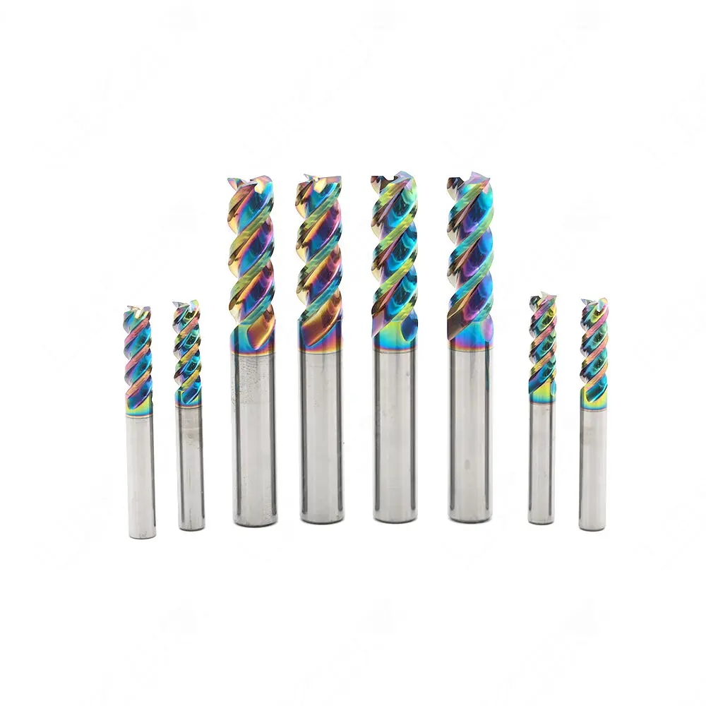 DLC U-Type CNC Cutting Tools Corner Radius End Mill with 3 Flute for Machining Aluminum