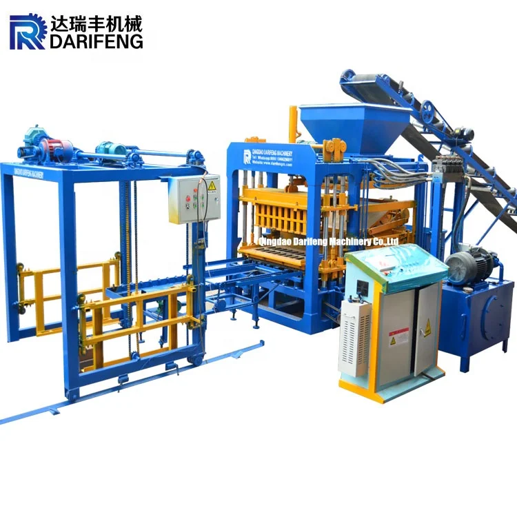 qt5-15 automatically foundation brick block interlocking concrete cement brick machinery kerbstone concrete curb making machine