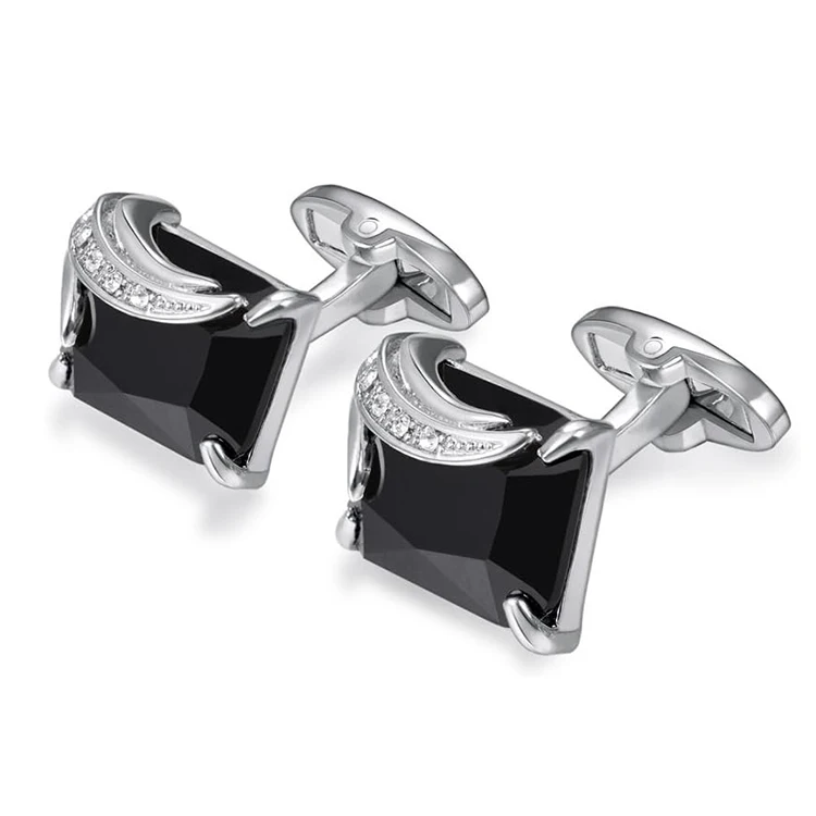 High Quality Fashion French Copper Main Stone round Metal Enamel Boat Anchor Mens Cufflinks