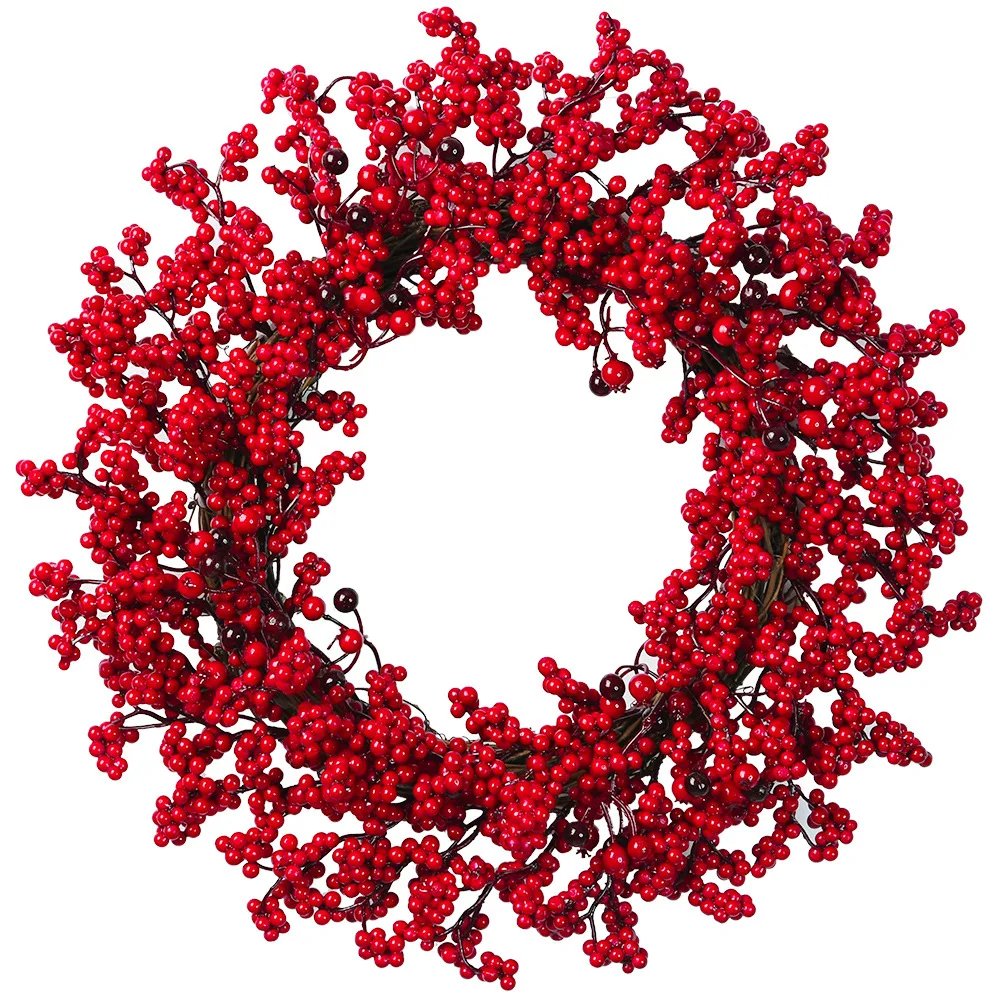 MACTING Hot on Amazon Artificial Red Berries Wreaths for Christmas Home and Door Decoration