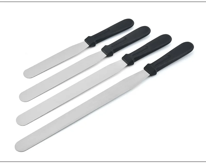 Cake decorating straight spatula icing smoother frosting knife butter cream spatulas 6/8/10/12 inches stainless steel butter spr