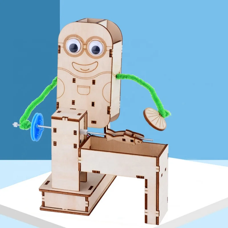 Знаменитый мультфильм милый Миньон Diy образовательный механический робот наборы деревянные головоломки игрушки для