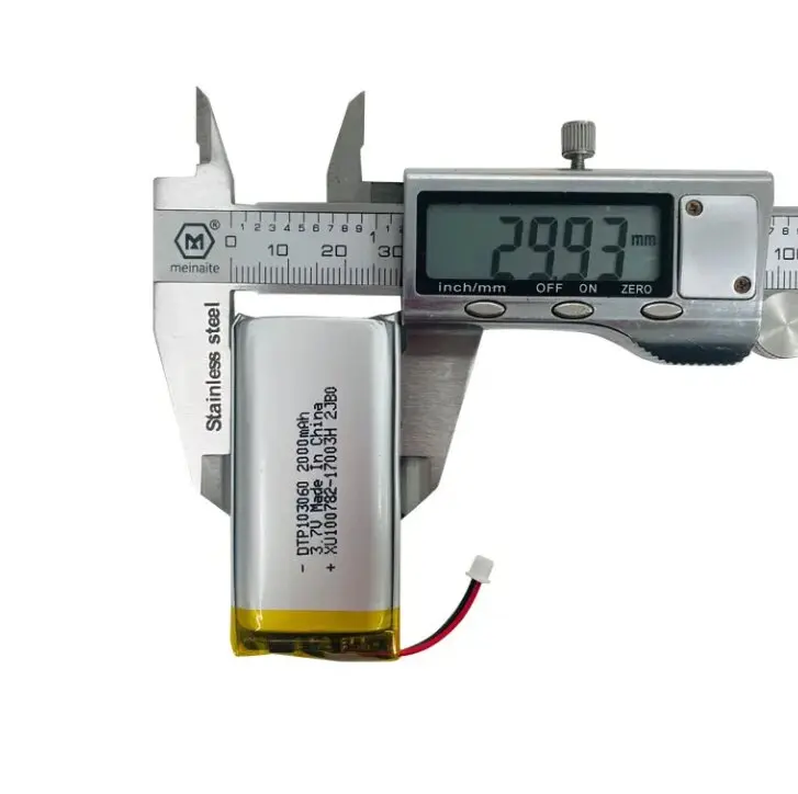 High Quality Smart Device Lithium Battery 103060 3.7v 2000mAh Lipo Pouch Cells with PCB Wire Connector Polymer Pack
