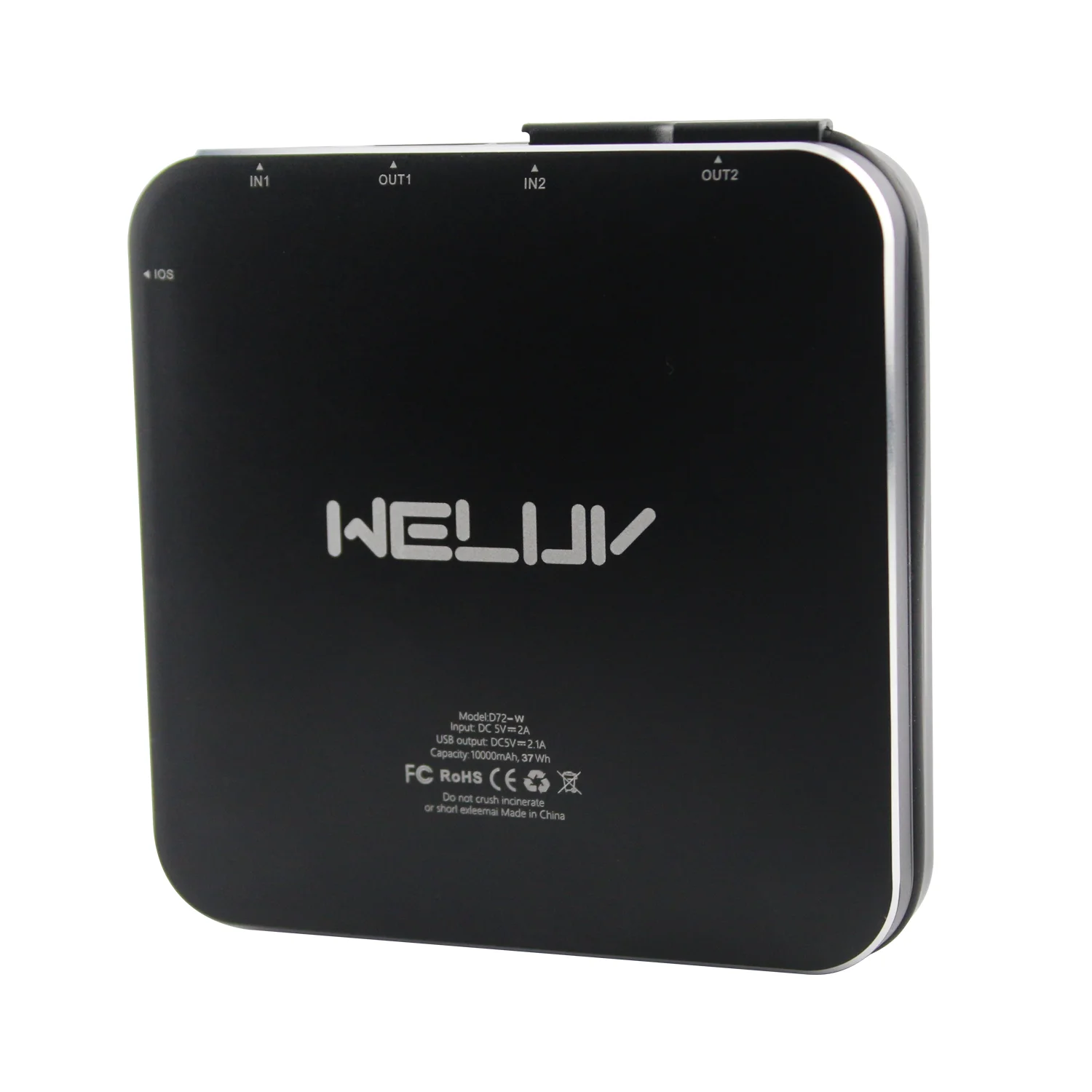 WELUV Высокая емкость 10000 мАч беспроводной внешний аккумулятор USB 2.1A Быстрая зарядка мини портативный внешний аккумулятор со встроенным кабелем