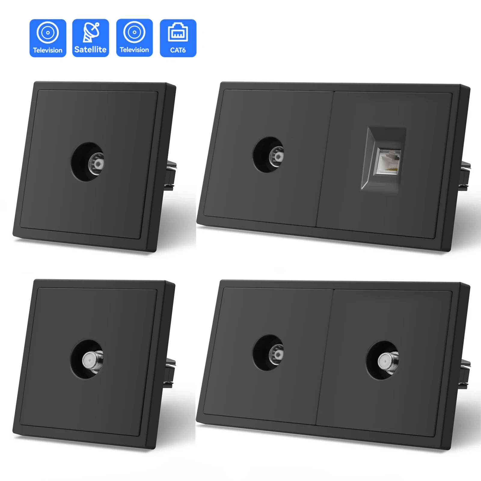 MVAVA PC Matte Texture Skin Feeling Panel TV Telephone Computer Satellite Outlet Wall Power Electric Plug RJ45 Internet Socket