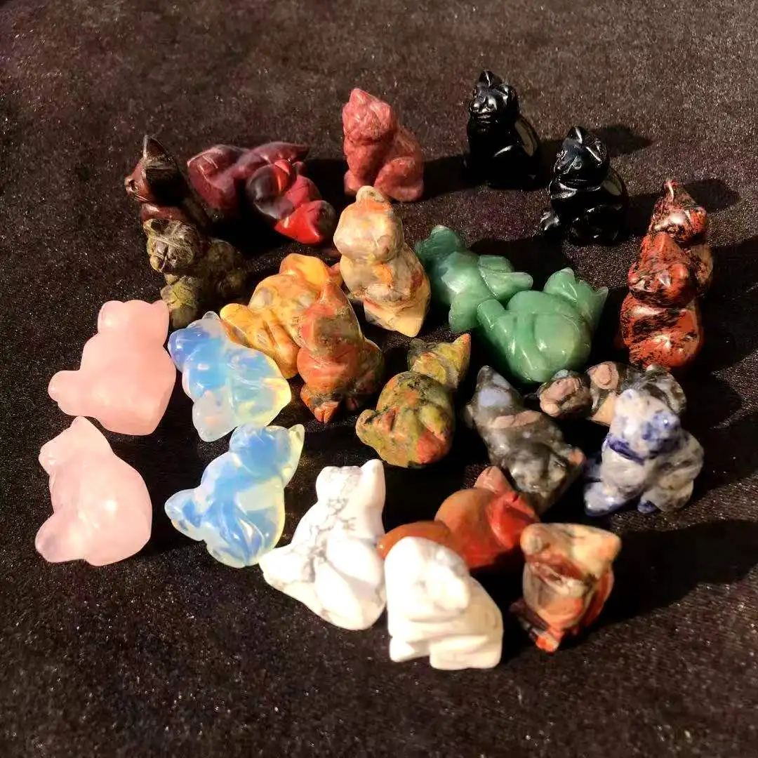 Wholesale Cheap Price Hand Carved Crystals Cats  Crystals Healing Stones  for Decoration