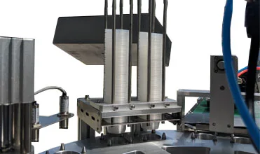 Industrial automatic rotary round or square cup filling sealing machine for juice milk water honey with alarm