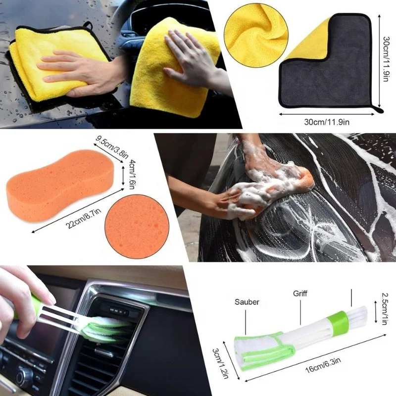 JYM-0507 Wholesale 15 Car Wheel Tire Detail Brush Kits For Car And Motorcycle Cleaning And Washing Tools