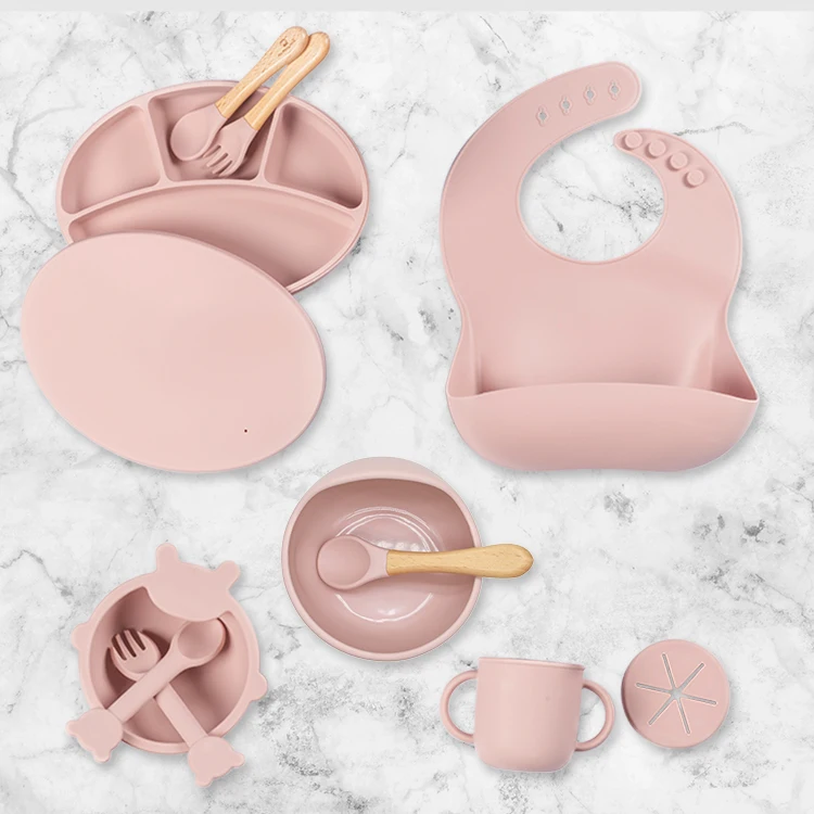 china wholesale price 2 piece cartoon tableware asl dinnerware silicone baby feeding set approved