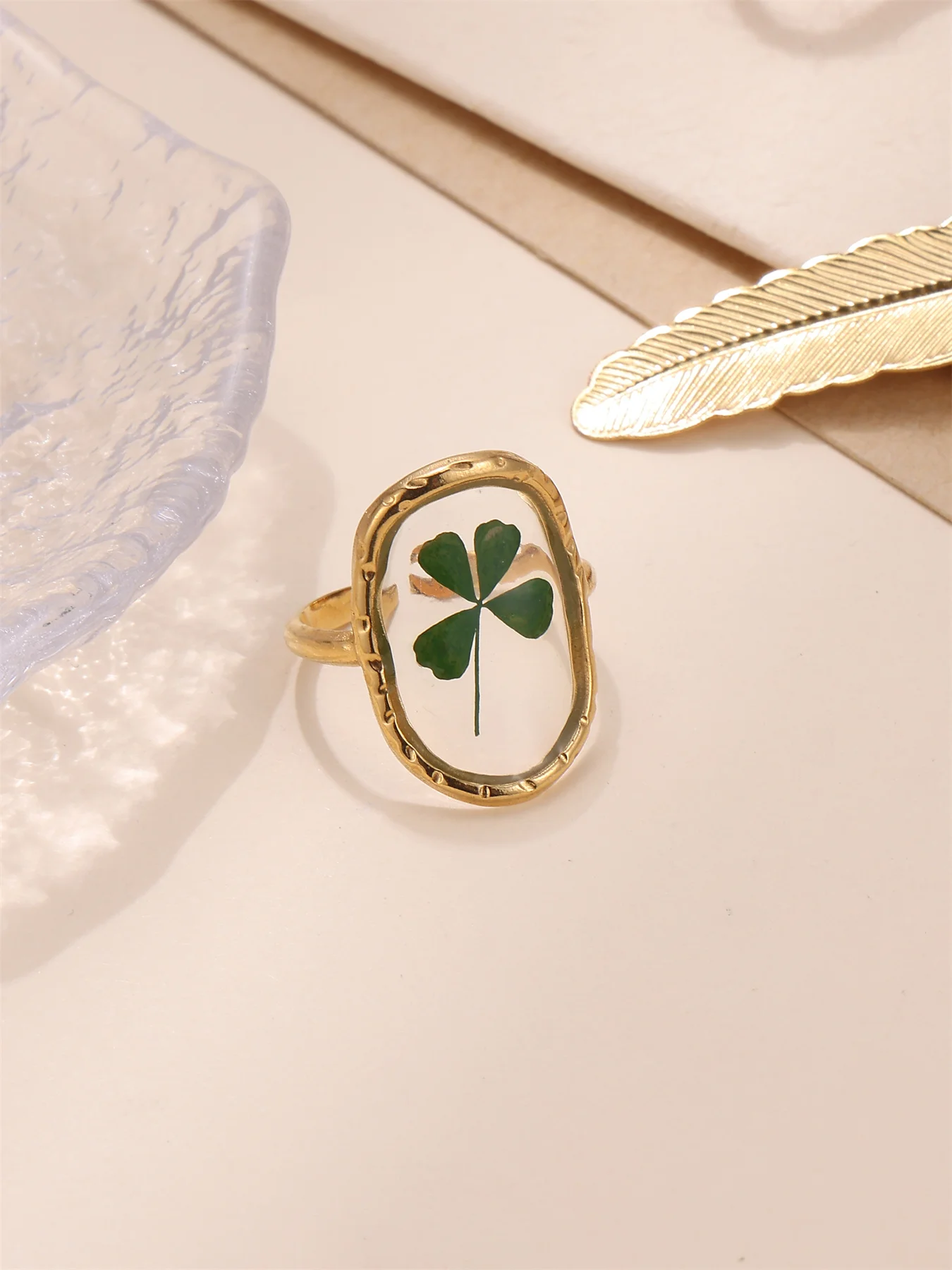 Vintage Kinds Of Flower Ring Real Flowers And Plants Fashion Jewelry Rings Lady Women Stainless Steel 18k Gold Plated Rings