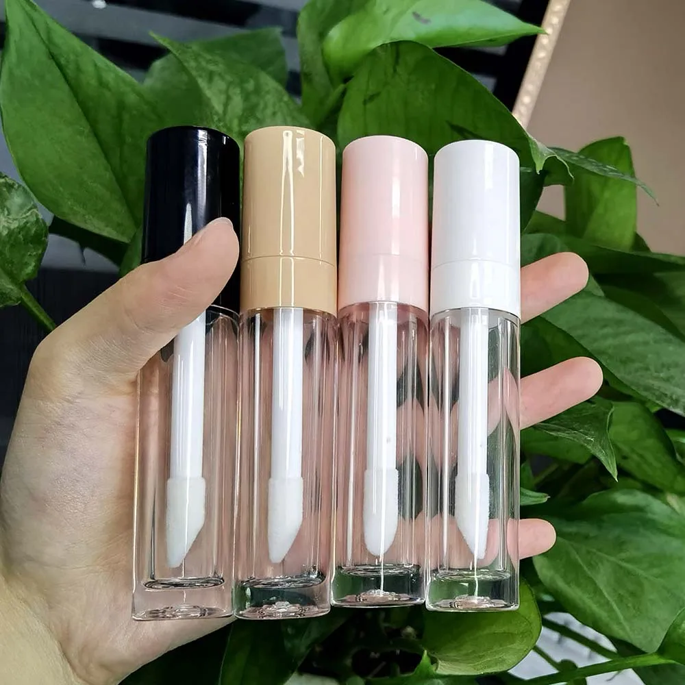 8ml big brush big wand custom logo lip tint bottle black rose gold empty lipgloss tube lip gloss containers tube lip gloss tubes