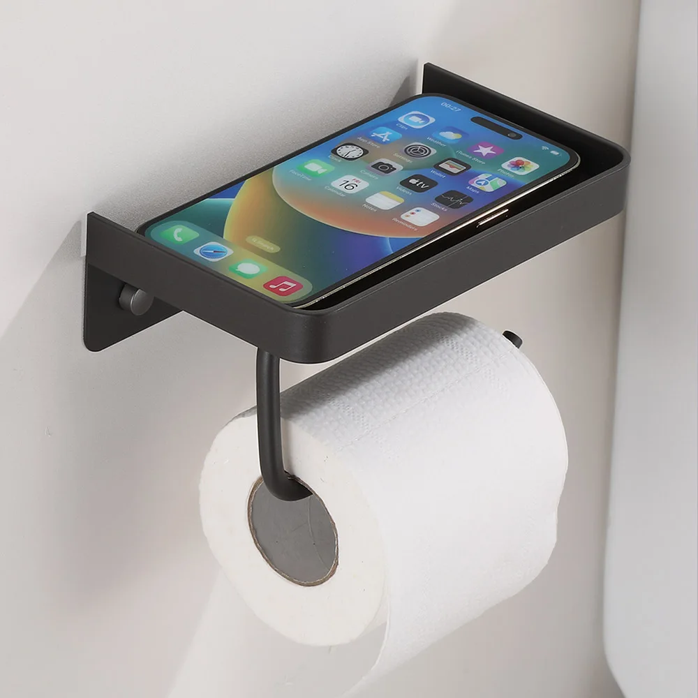 Self Adhesive Toilet Paper Holder Toilet Roll Holder Toilet Paper Holder with Shelf