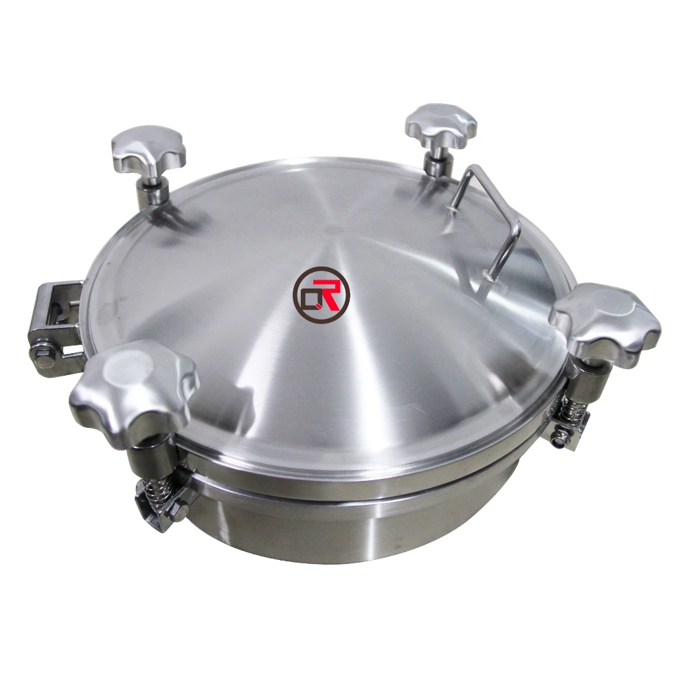 Sanitary grade stainless steel none pressure elliptical hatch tank cover