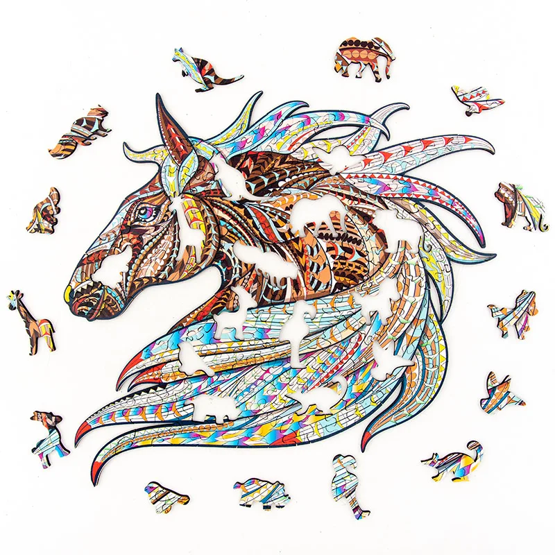 3D puzzle game wooden puzzle toy educational wooden Animal jigsaw puzzles