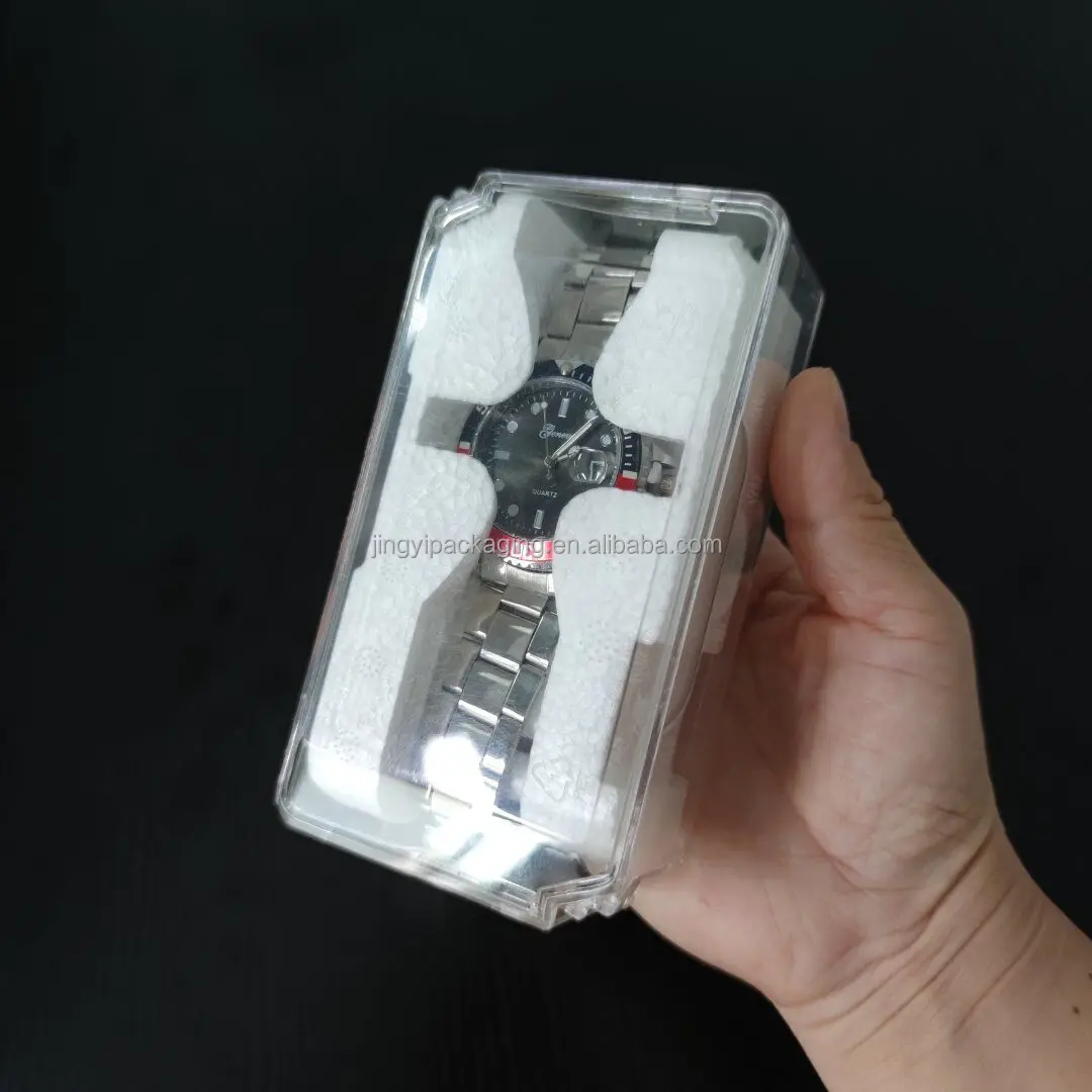 Low MOQ in stock waterproof transparent acrylic Watch Package Box Luxury brand Gift watch case