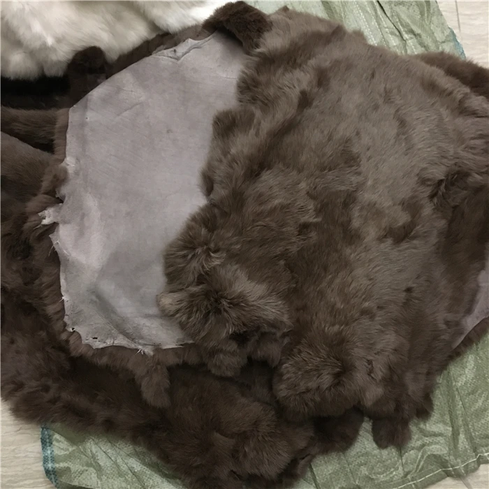 Chinchilla Color Tanning Real Rabbit Fur pelt Skin