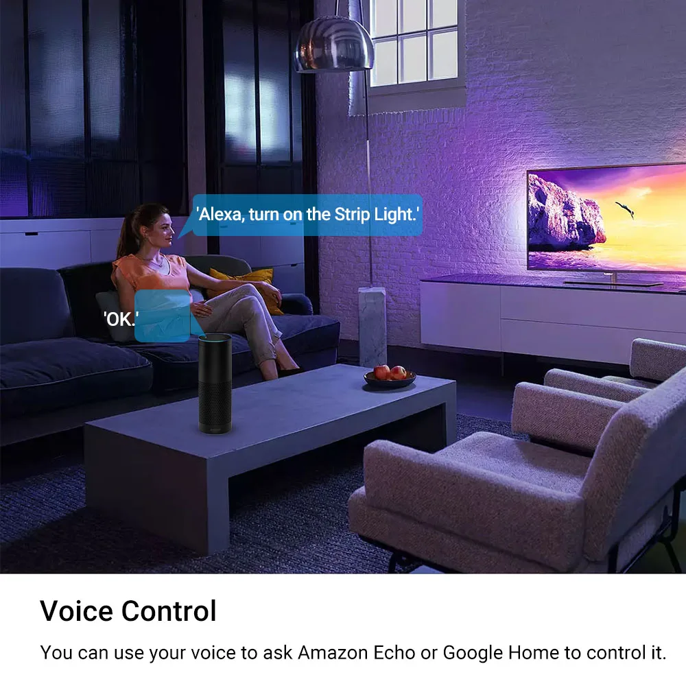 TUYA Smart APP SMD 5050 RGB Colorful DC12V Flexible LED Light  APP  TV Background Lighting tuya Led Strip