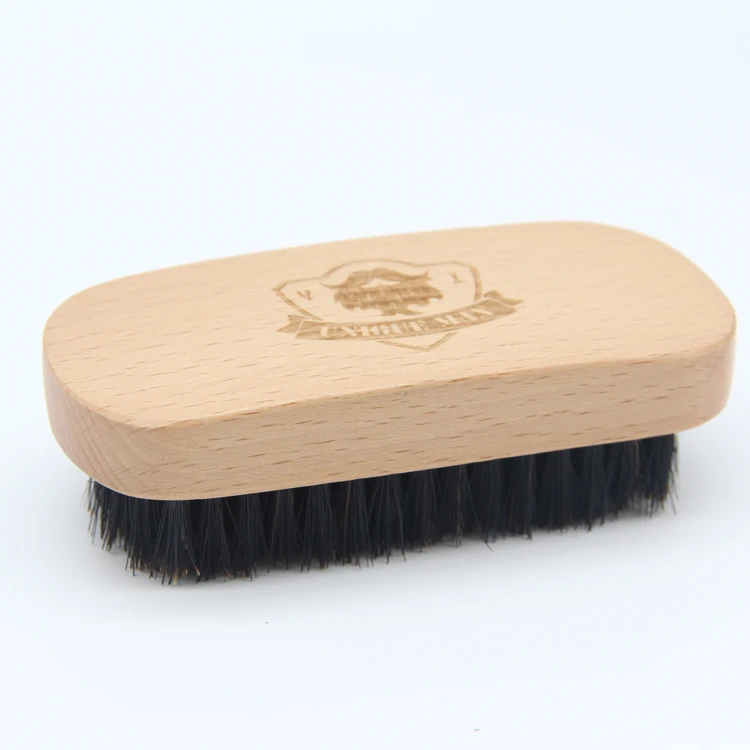 Wholesale custom logo beard brushes and comb set shaving brush 100% boar bristle wood beard brush