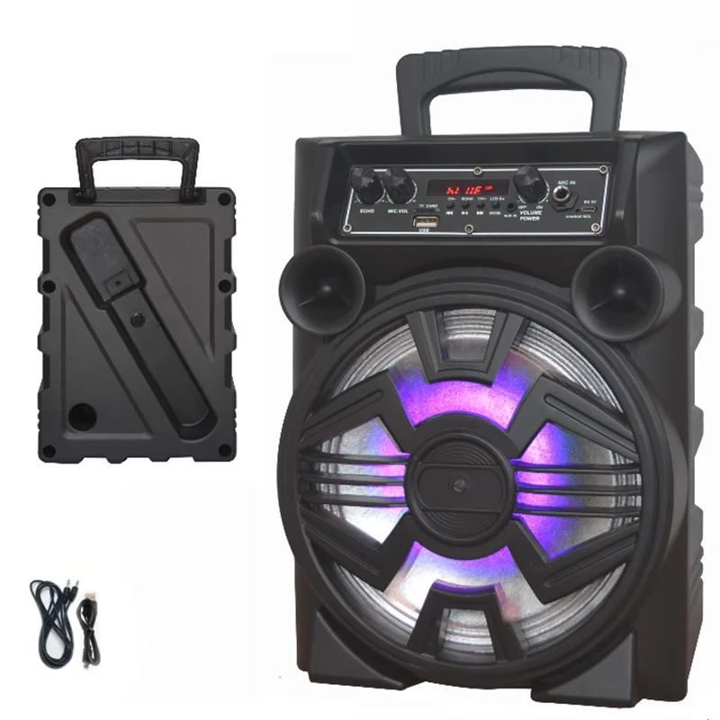 High Quality BT Trolley Speaker  Audio System Sound  Wireless Speaker Party  Rechargeable Battery Trolley Speaker With Rgb Light