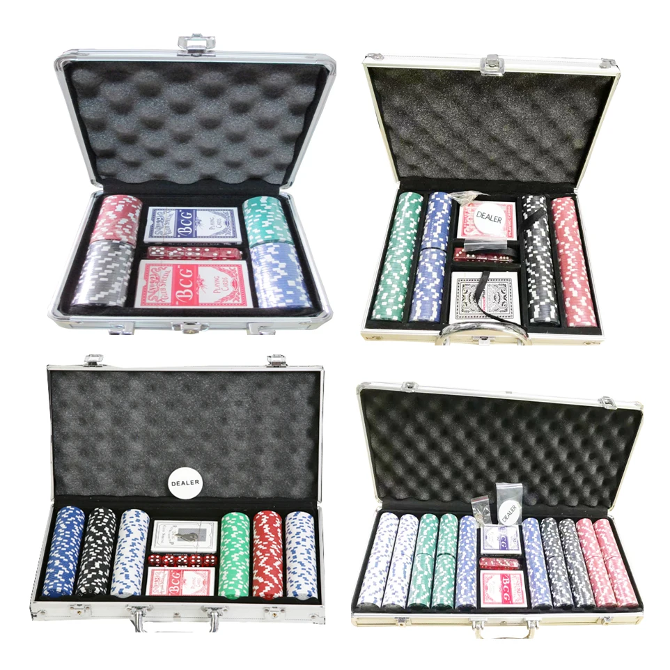 Portable Aluminum Playing Hard Case With Poker And Chip Aluminum Case