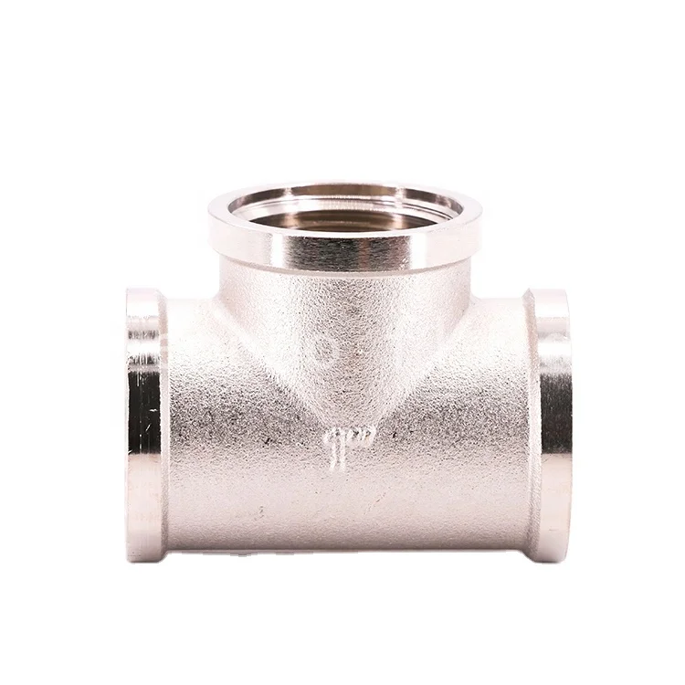 Best-Selling  Nickle Plated Forged Brass Female Equal Tee Plumbing Threaded Pipe Fittings  C*3