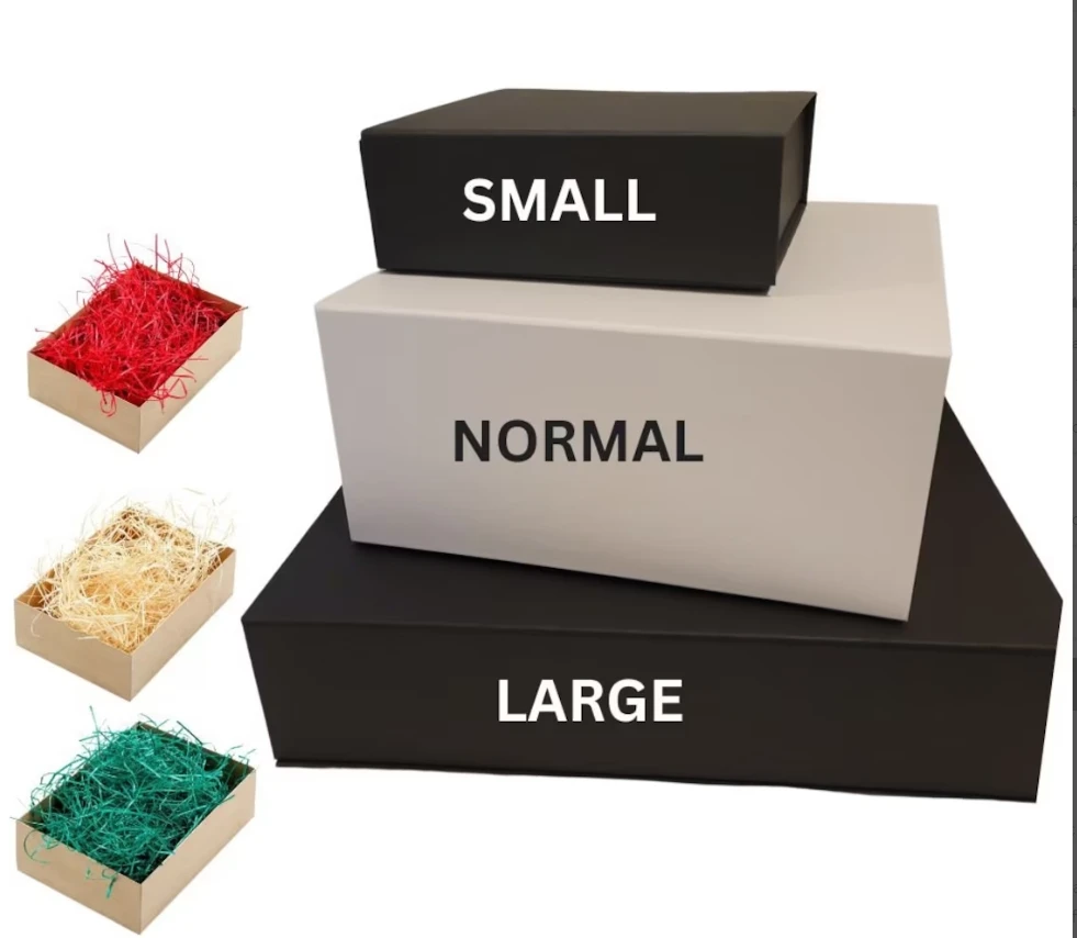 Gift box with magnet Christmas present set For Gift wrapping box with magnetic closure lid Luxury gift box with wood shavings