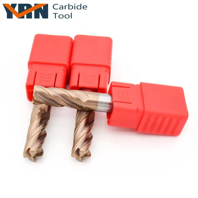 YRN 4F-D4x50mm Tungsten Carbide End Mill High Quality HRC55 Corner Radius Milling Cutter