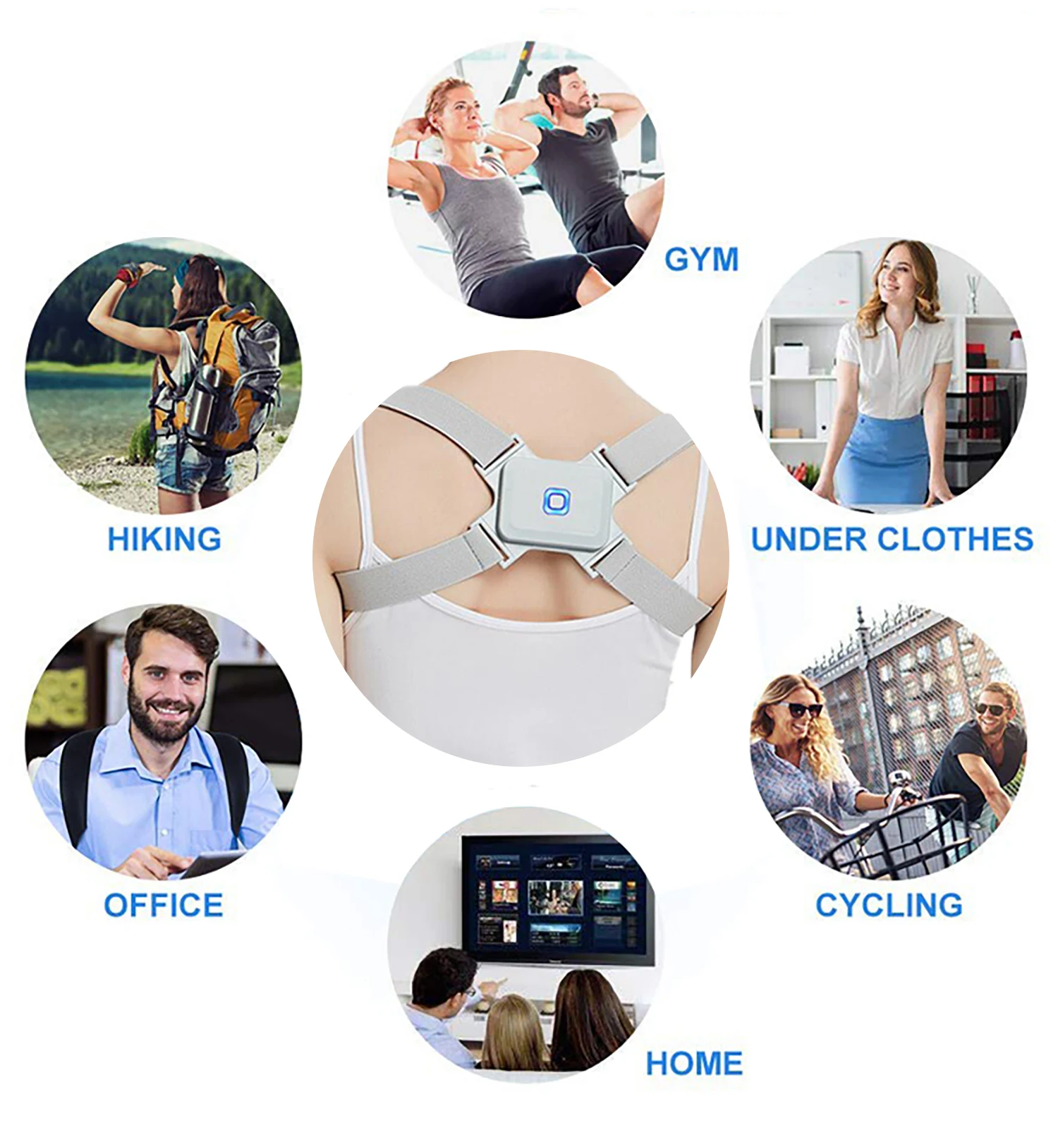 Comfortable Intelligent Electronic Back Clavicle Sensor Vibration Adjustable Shoulder Straightener Smart Posture Corrector