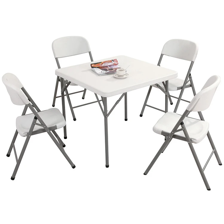 Hot sale outdoor portable popular white plastic table HDPE plastic folding table